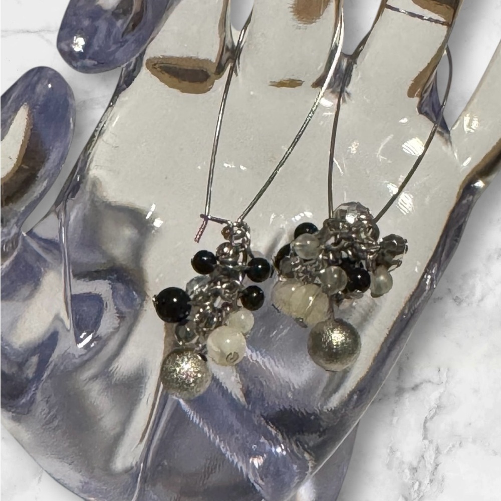 2 for $30 💟💎Vintage Elegant Black Beaded Earrings - Picture 4 of 12